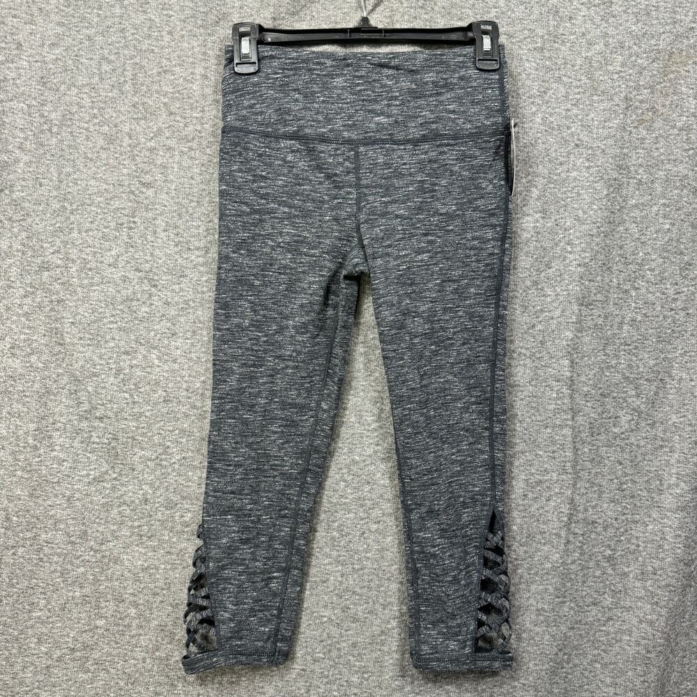 Ideology Womens Activewear Leggings Size XS Gray Capri Elastic Waist Lattic Leg